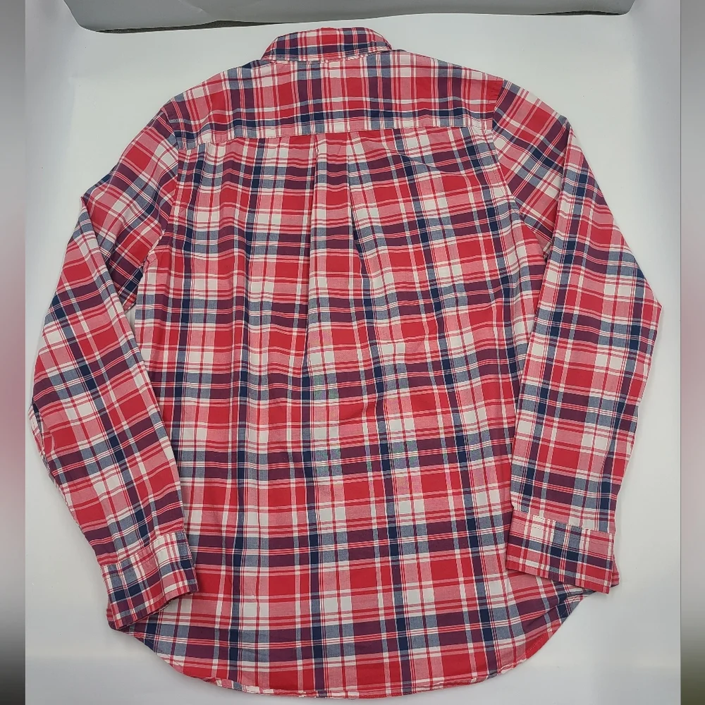 Ralph Lauren boys' red plaid button down shirt size XL